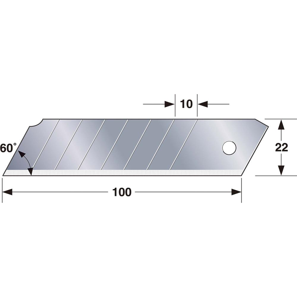 Abbrechklinge CB62H, 22 mm Cutterklinge 22mm 10 TAJIMA für LC620 DC610, DC690
