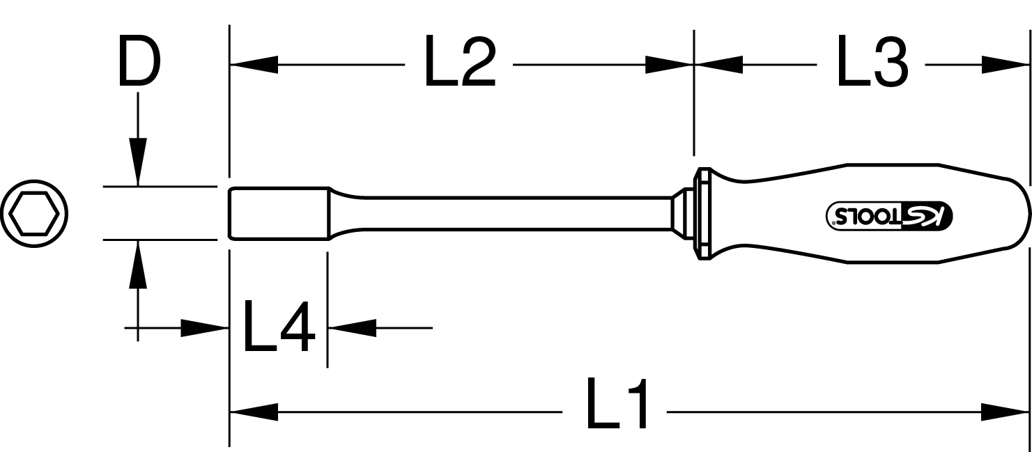 KSTOOLS Stecknuss-Schraubendreher mit Schutzisolierung, 4,5mm