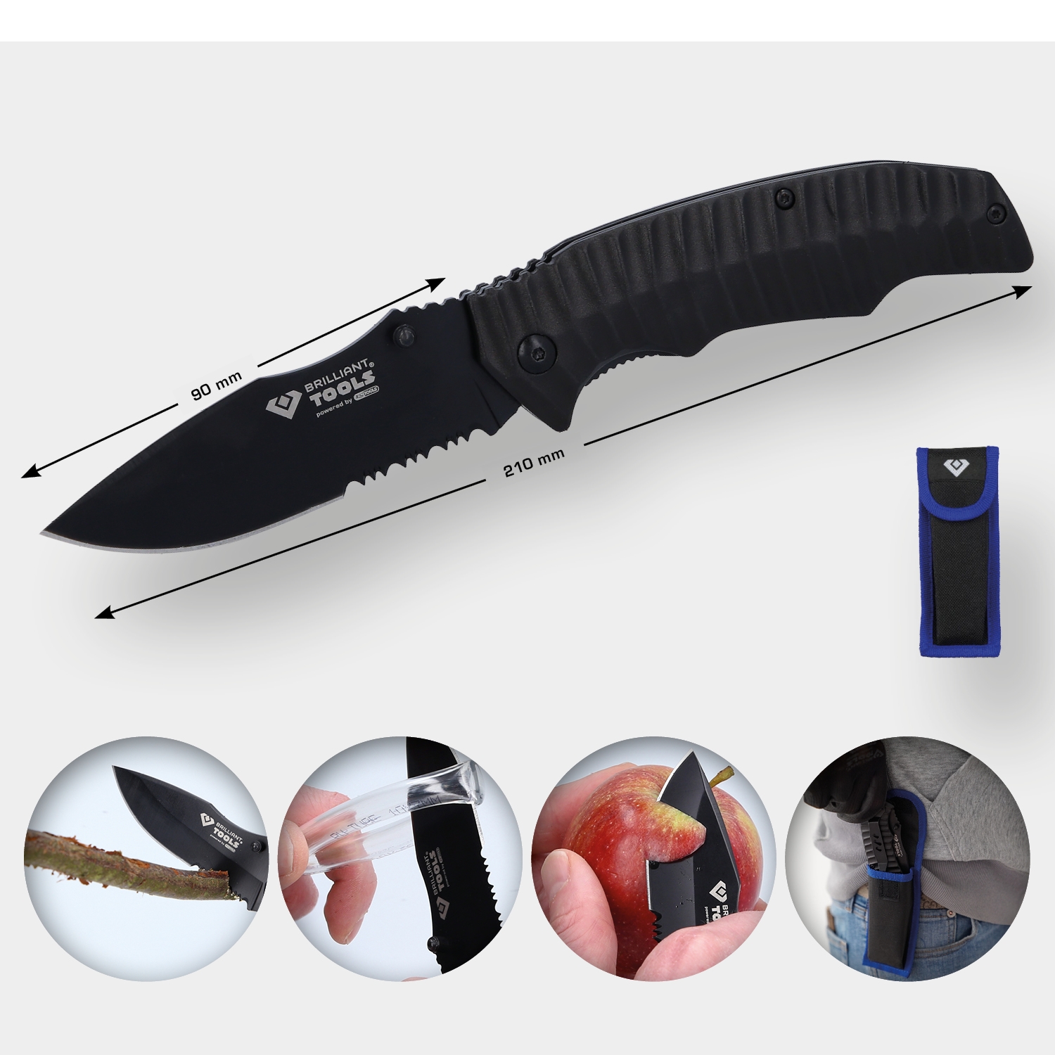 Brilliant Tools  Klappmesser mit Arretierung  und Tasche