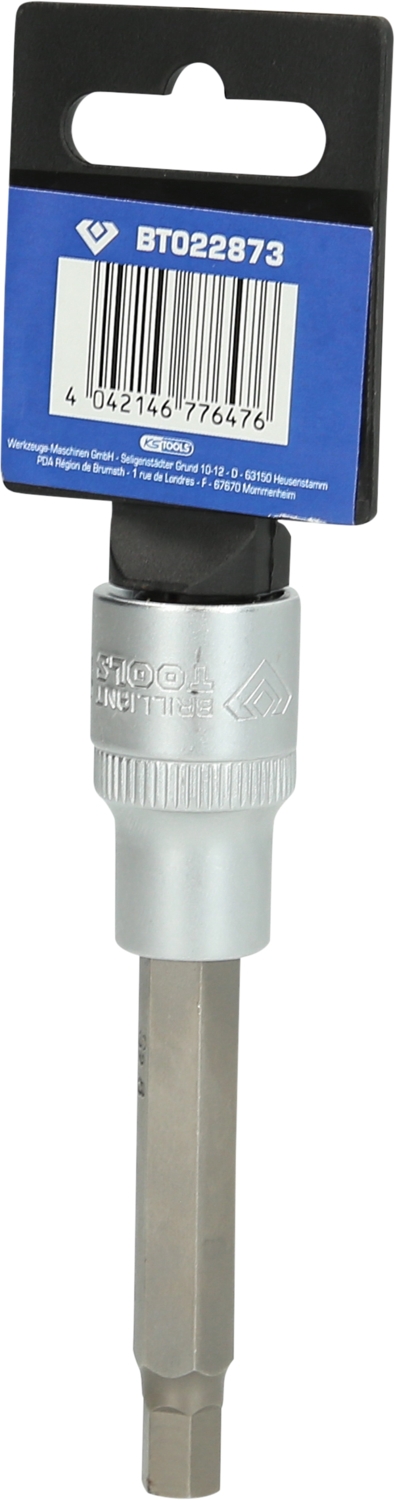 Brilliant Tools  1/2" Innensechskant Bit-Stecknuss, 100 mm lang, 8 mm