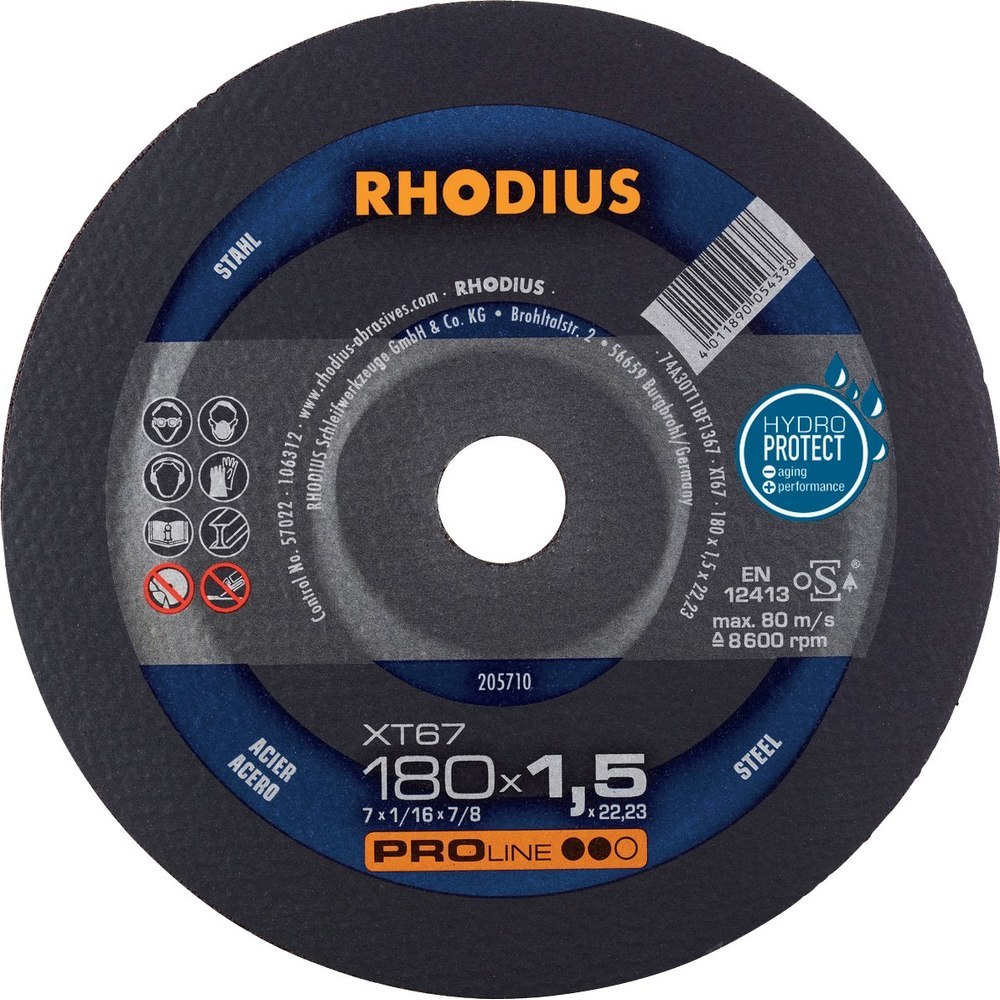 Trennscheibe XT67 für Stahl 180 x 1,5mm Rhodius