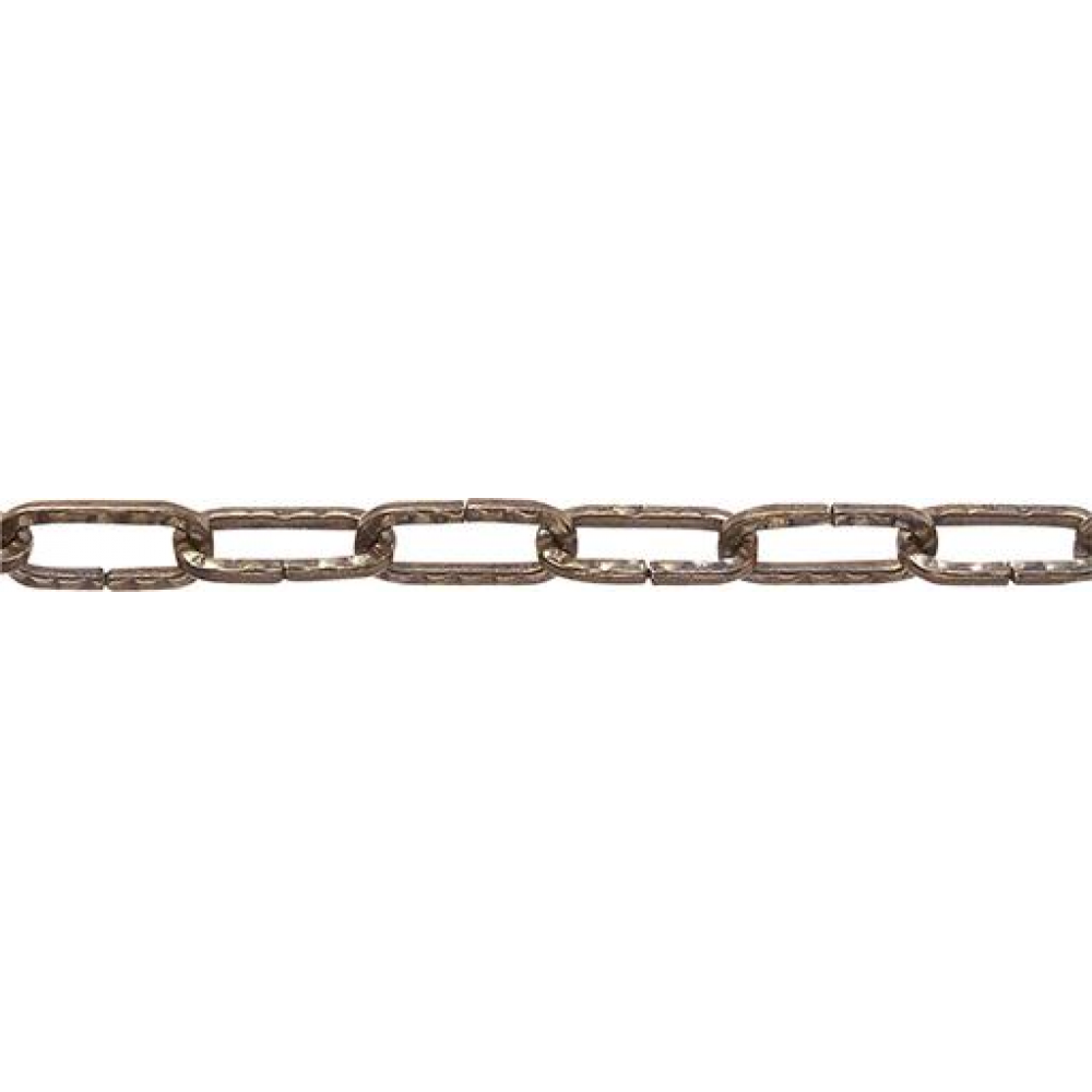 Zierkette 3,0mm gerade Form 4-kant-Draht geprägt Oberfläche vermessingt brüniert PÖSAMO Ro.20m