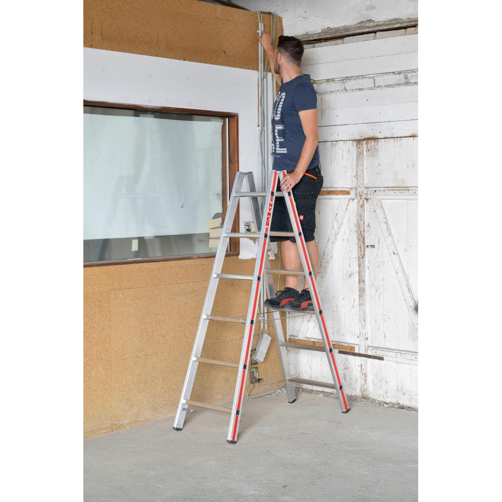 Sprossenstehleiter, beidseitig begehbar 2x6 Sprossen AH 2 50m