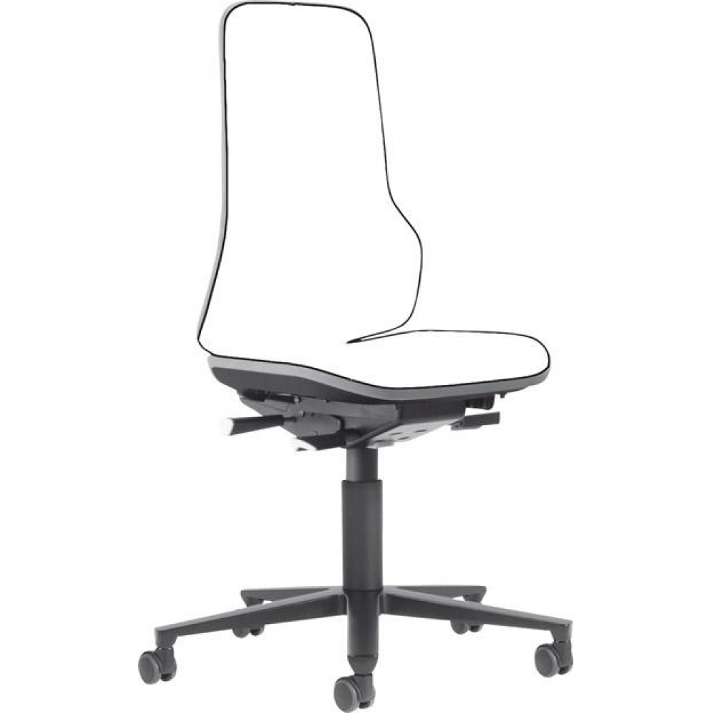Basisstuhl Modell Neon mit Permanentkontakt Bimos Arbeitsstuhl grau,ohne Polster Sitzhöhe 450-620 mm Rollen