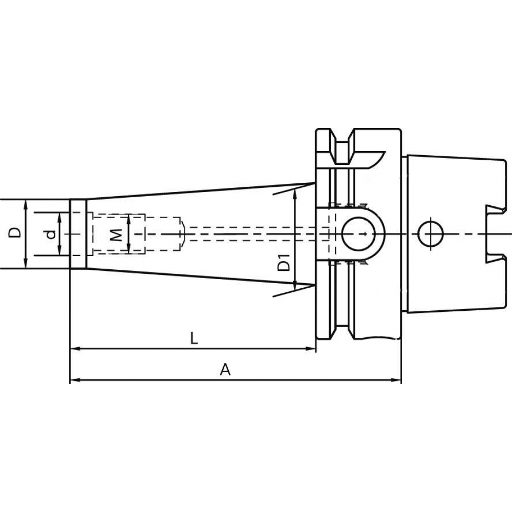 Spannfutter für Einschraubfräser Aufnahme DIN69893A HSK-A63 M12x100mm FORTIS