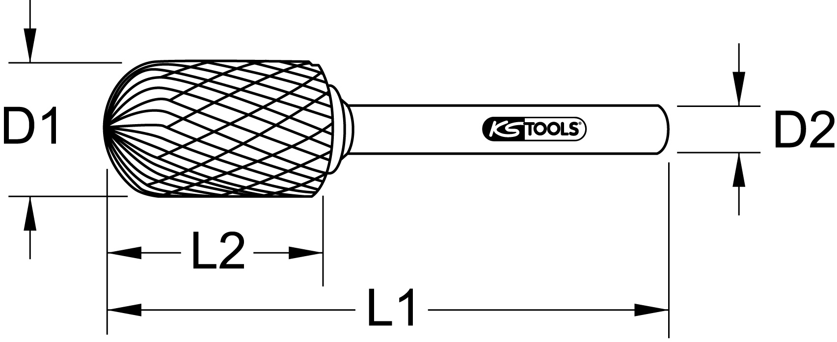 KSTOOLS HM Walzenrund-Frässtift Form C, 3mm