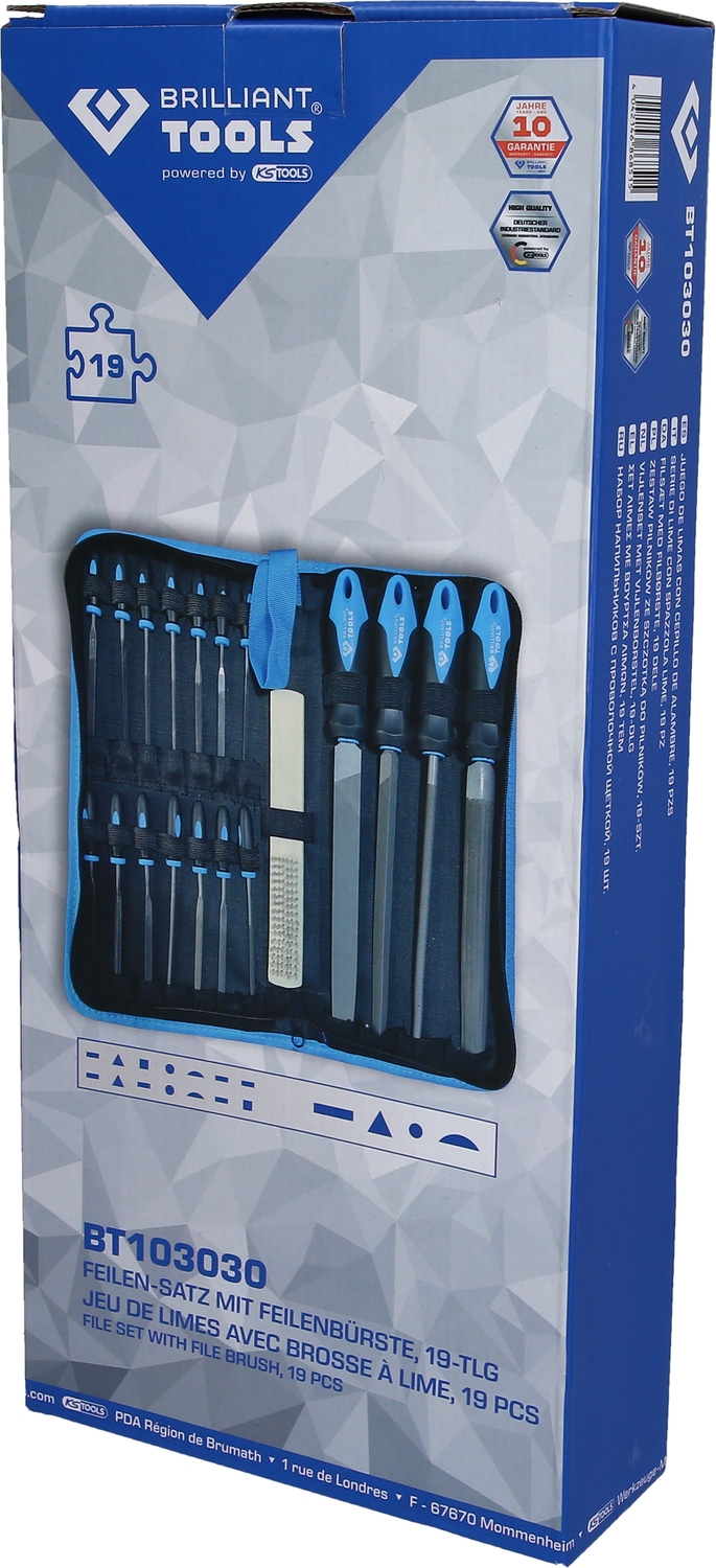 Brilliant Tools  Feilen-Satz mit Feilenbürste, 19-tlg