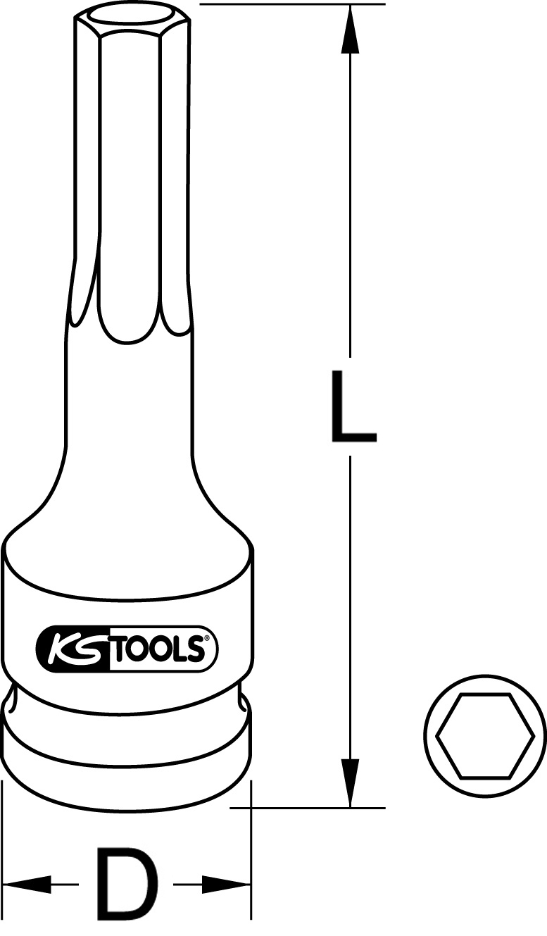 KSTOOLS 1/2" Kraft-Bit-Stecknuss Innensechskant, 5mm
