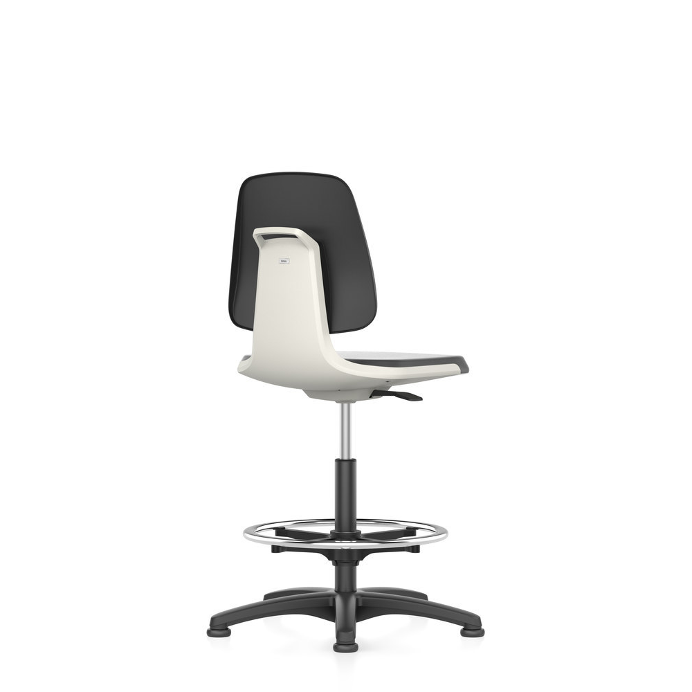 Arbeitsdrehstuhl Modell Labsit 3 Bimos Arbeitsstuhl K-Leder, weiß Sitzhöhe 520-770 mm