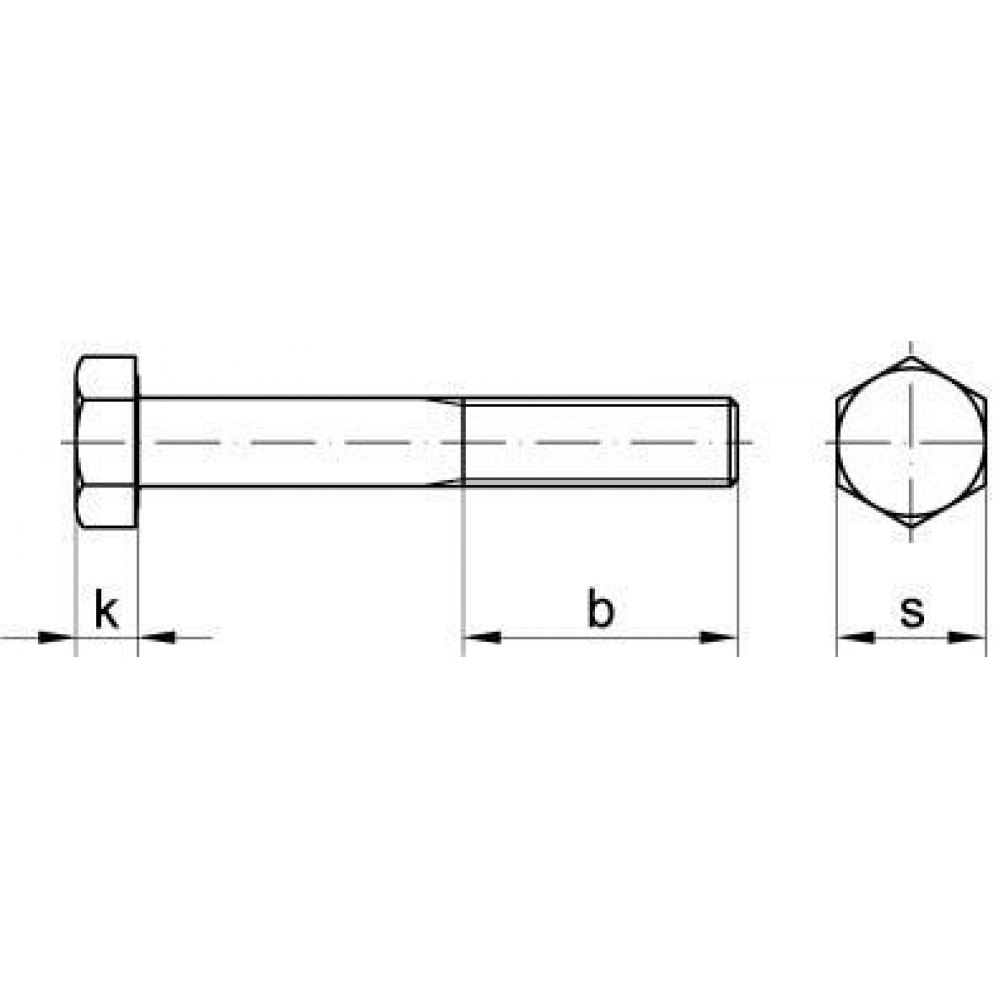 Sechskantschraube M12x100 DIN 931 Stahl 8.8 mit Schaft blank