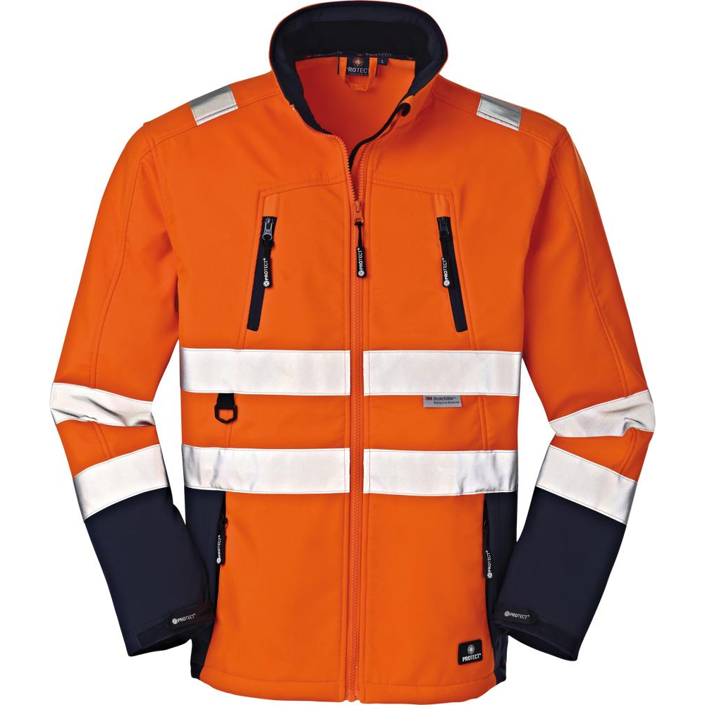 Warnschutz-Softshell-Jacke Pittsburgh Jacke Softshellleuchtorange/navy,Gr.S