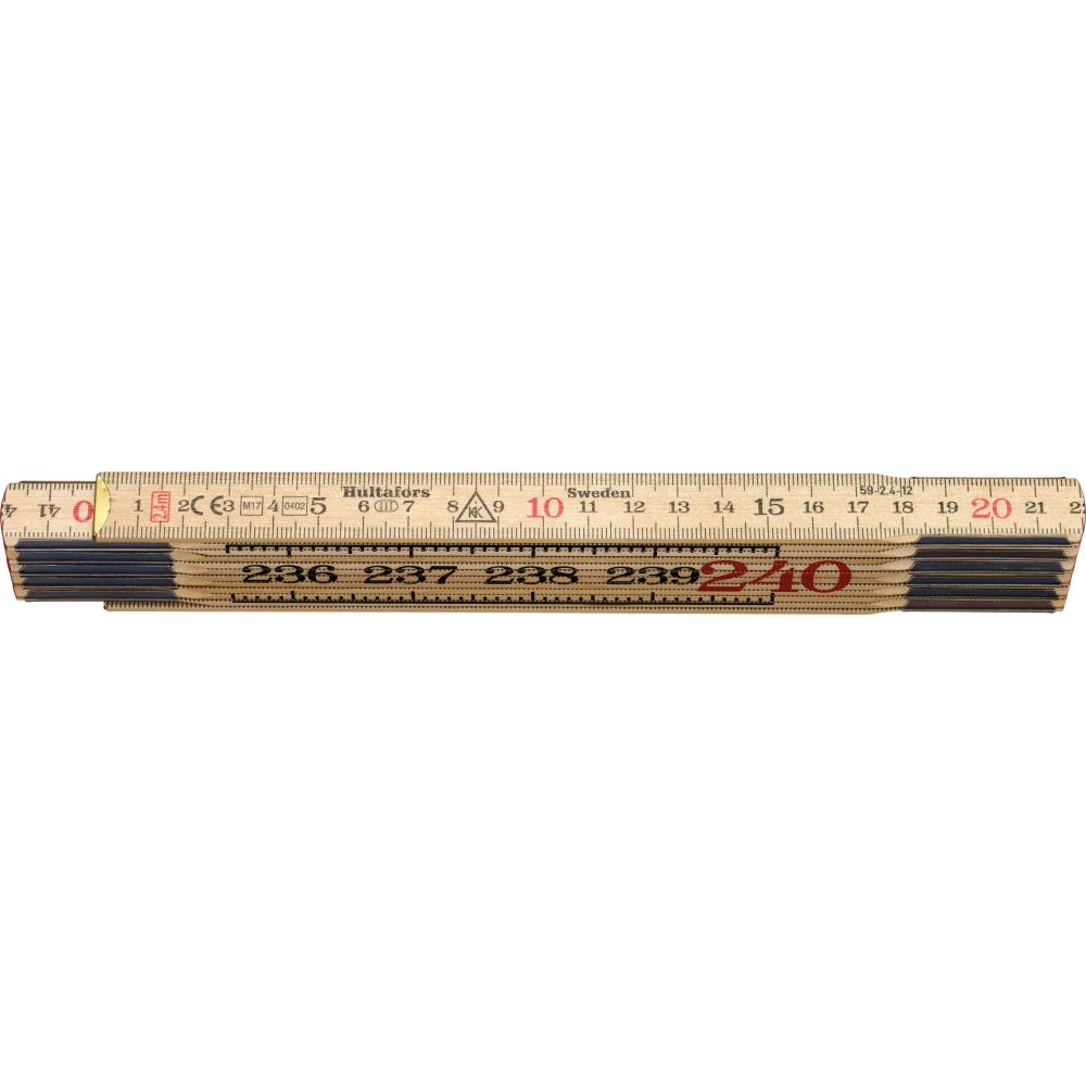 Holz-Gliedermaßstab Nr. 59-2-10 (Schwedenmeter) Gliedermaßstab Birke 2,4mx17mm natur Hultafors