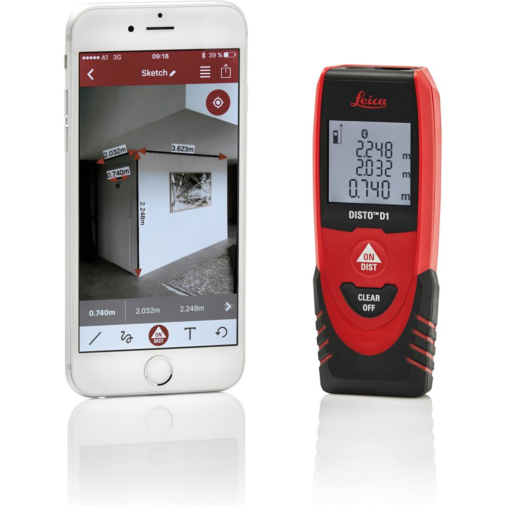 Laser-Entfernungsmesser Leica DISTO D1 Handlasermeter D1-1"