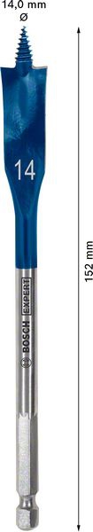 Bosch EXPERT SelfCut Speed Flachfräsbohrer, 14 x 152 mm. Für Bohrmaschinen
