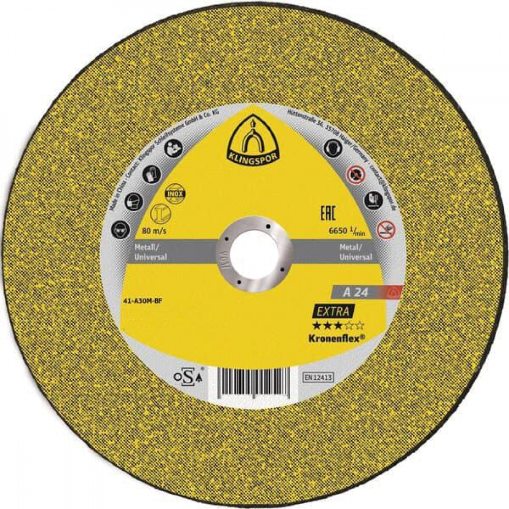 Trennscheibe A 24 Extra für Stahl gekröpft A24Extra 125x2,5mm KLINGSPOR