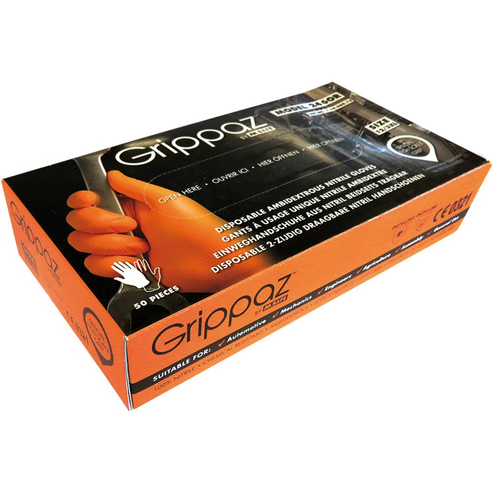 Einweghandschuh Grippaz, NBR Handschuh schwarz,Gr.L, Box, a 50 Stück