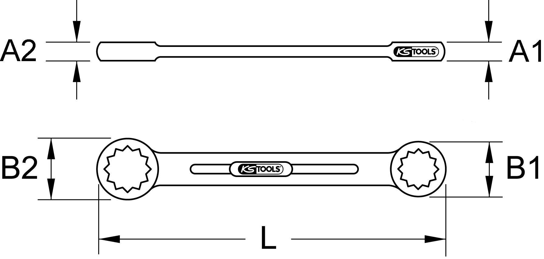 KSTOOLS CHROMEplus Doppel-Ringschlüssel, XL, 20x22mm