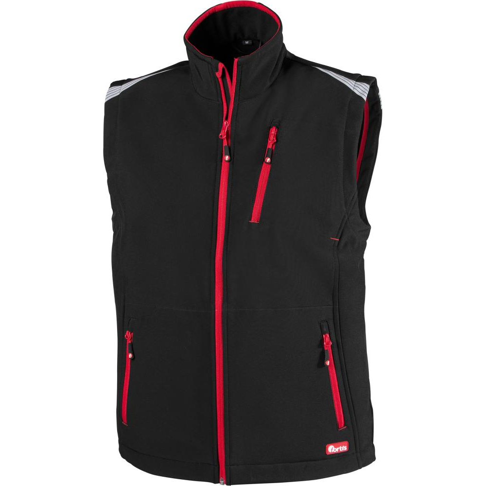 Herren Weste Gr.S schwarz/rot FORTIS4, schwarz/rot Gr.S