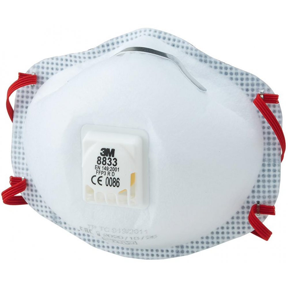 3M vorgeformte Komfort-Maske 8833 Atemschutzmaske FFP3, R D