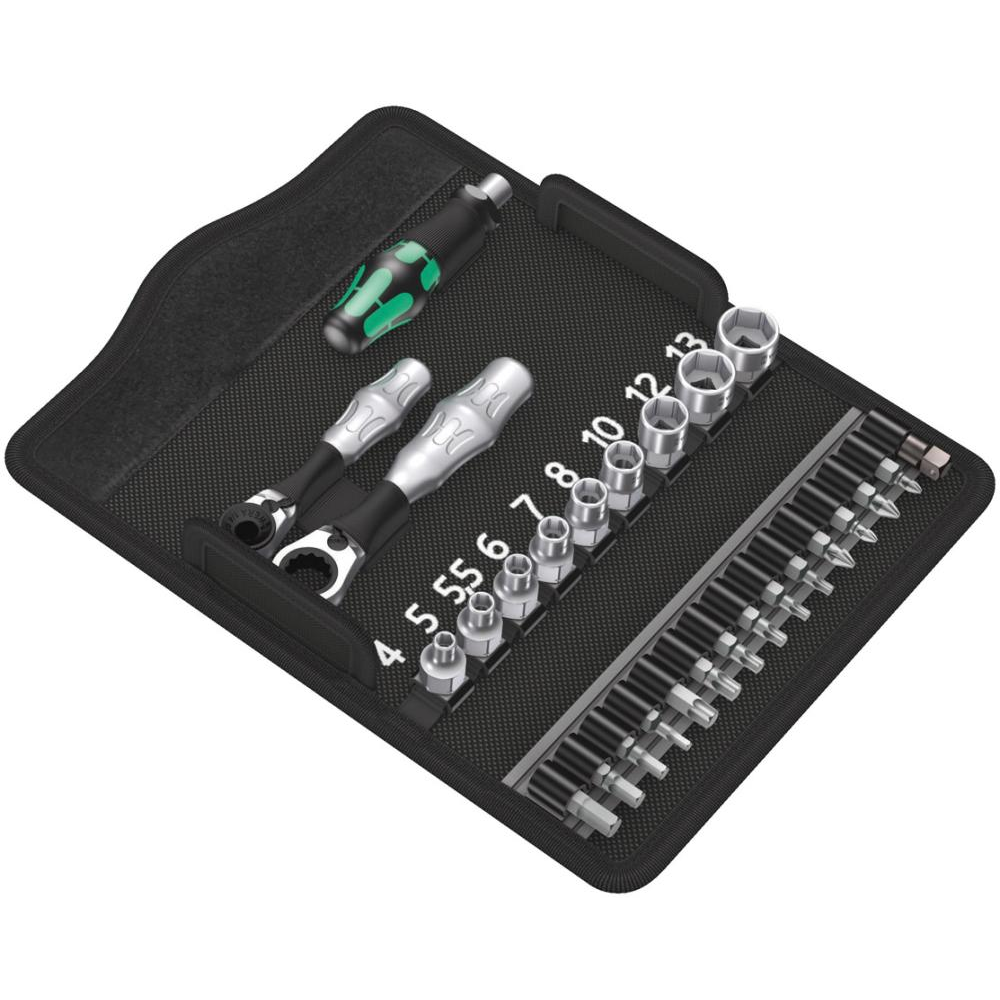 Bit-Sortiment Kraftform Kompakt Zyklop Mini 2 Steckschlüssel-Satz in Textil-Box Wera