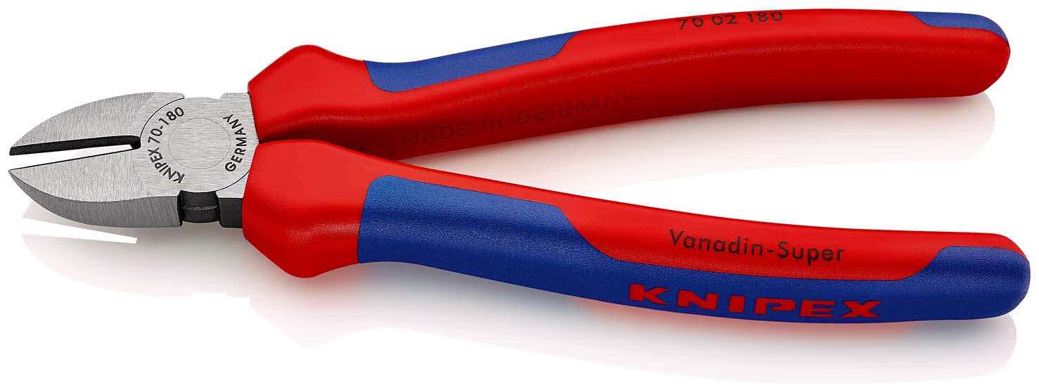 Seitenschneider poliert mitMehrkomponenten-Griffen180mm KNIPEX