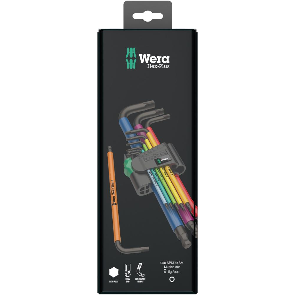 Winkelschraubendreher-Satz für 6-kant, mit Kugelkopf, Nr. 950 SPKL/9 SM N Winkelschraubendreher- Satz Multicolor 9-teilig Wera