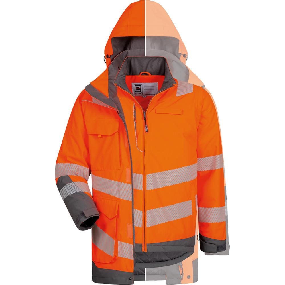 Warnschutzparka Arwid und Herwin orange/grau Gr.M