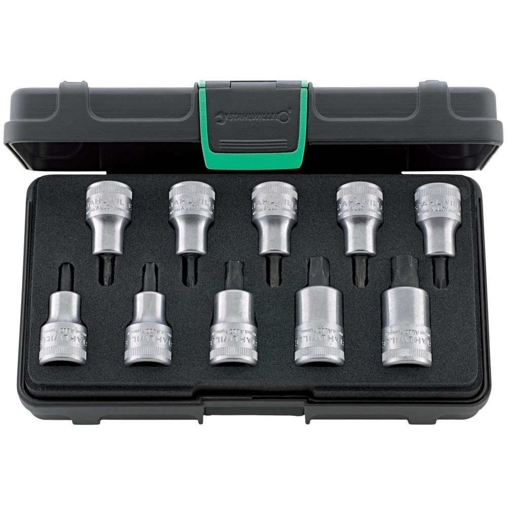 Schraubendreher-Einsatz-Garnitur 1/2" für TORX-Schrauben, Nr. 54TX/10 10t"Stahlwille