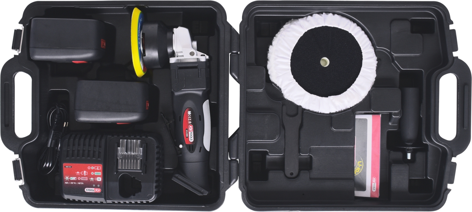 KSTOOLS Akku-Poliermaschine, 2.300 U/min 18V, mit 2 Akkus und 1 Ladegerät