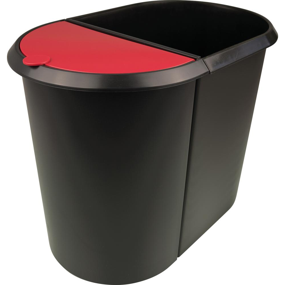 Systempapierkorb Modell the double Papierkorb Duo-System schwarz/rot