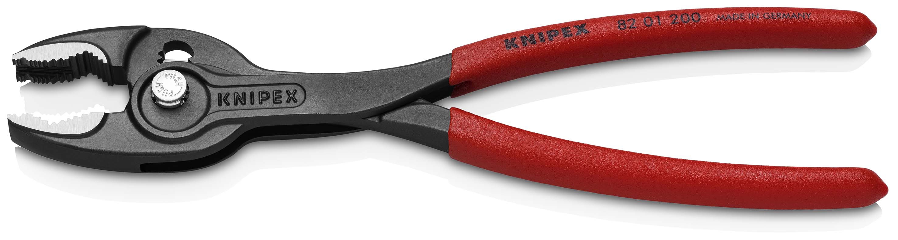 KNIPEX 82 01 200 TwinGrip Frontgreifzange mit rutschhemmendem Kunststoff überzogen schwarz atramentiert 200 mm