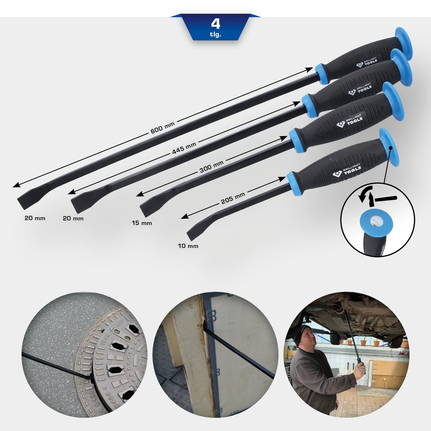 Brilliant Tools  Stemmhebel-Satz, 4-tlg