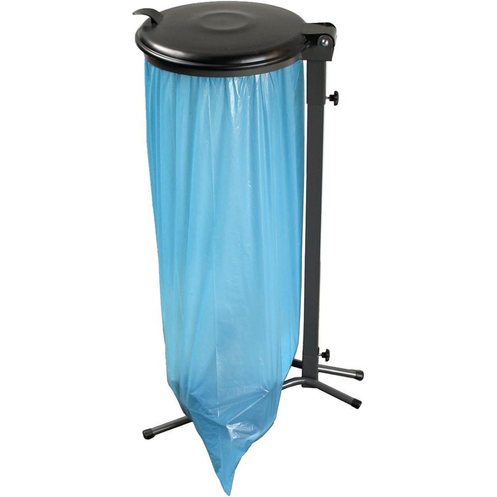 Müllsackständer, stationär 70-120 L grün m K-deckel. grau