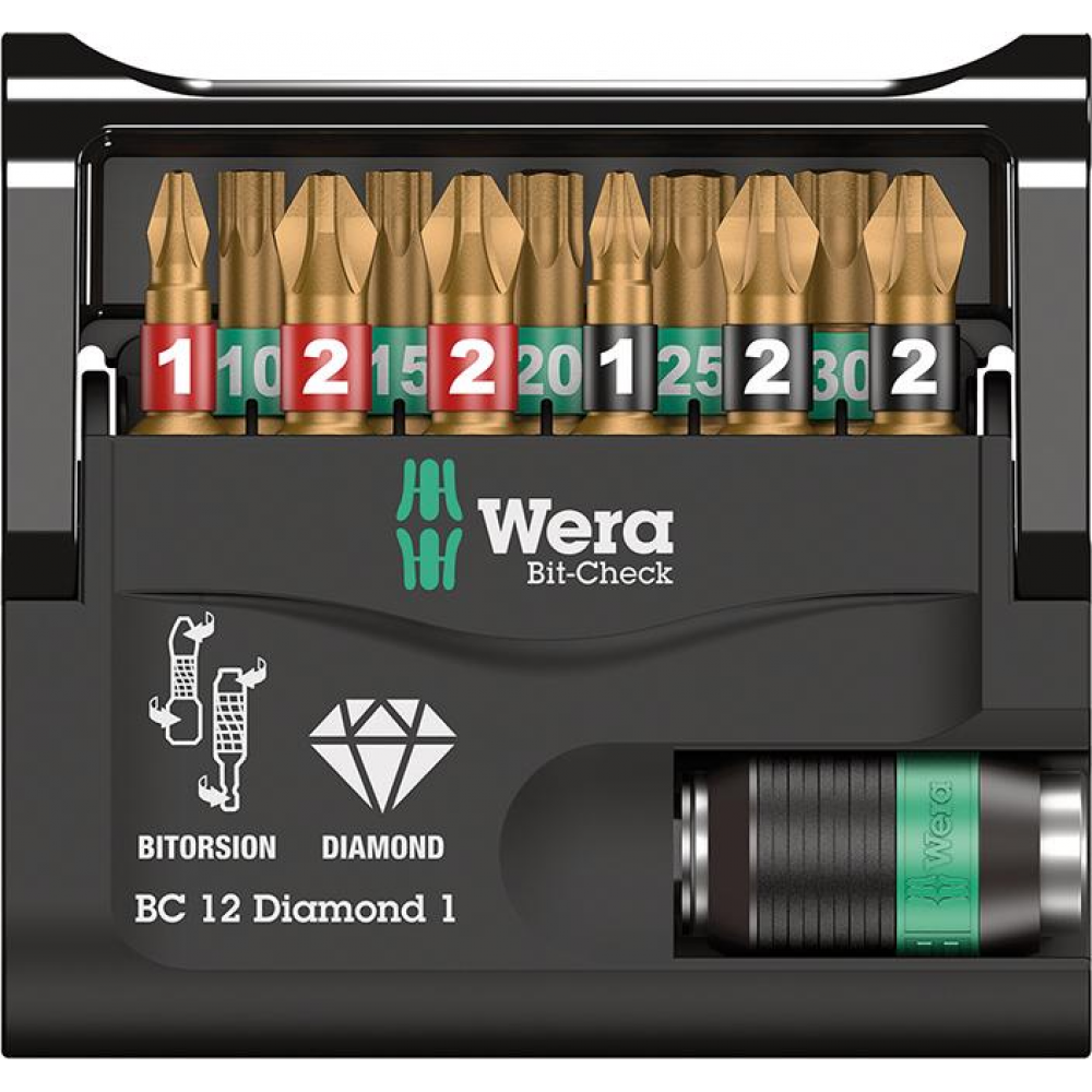Bit-Sortiment Bit-Check 12 Diamond 1 Bit-Satz Wera