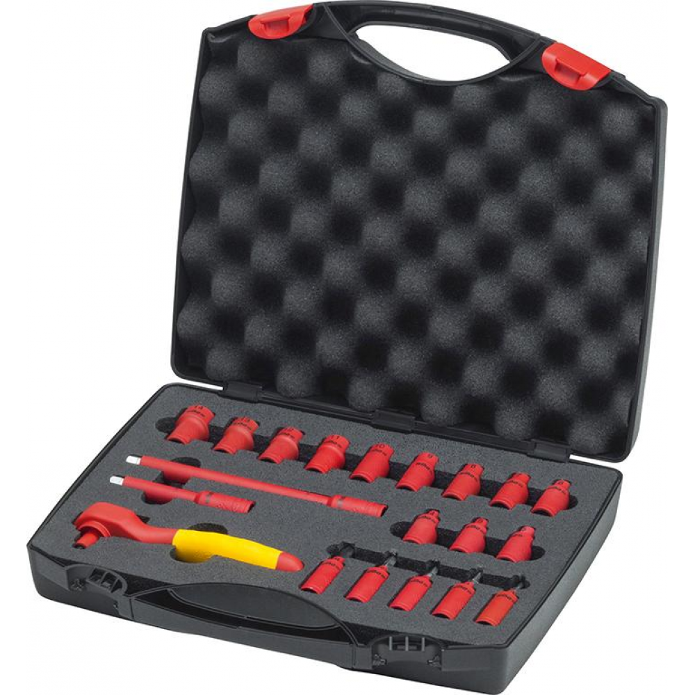 VDE-Steckschlüssel-Garnitur 1/4" Steckschlüssel-Satz VDE 20-teilig im Koffer Wiha