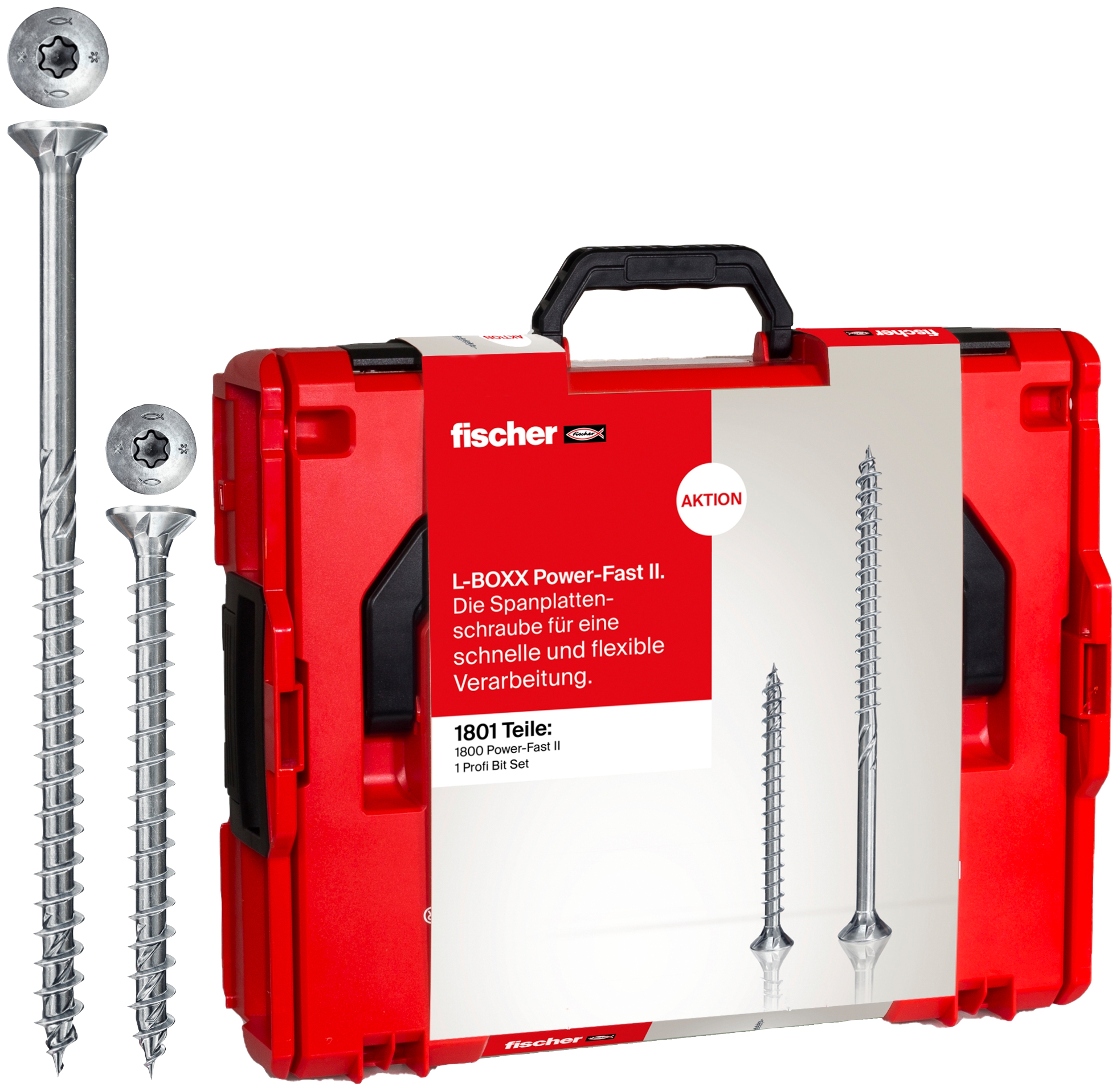 Fischer L-BOXX 102 PowerFast II. Die Spanplattenschraube für eine schnelle und flexible Verarbeitung.