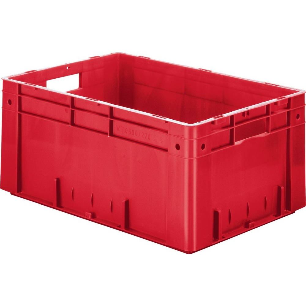 Transportkasten VTK 600/270-0 Transport-Stapelkasten B600x T400x H270 mm grün Auflast 700kg mit Griffloch