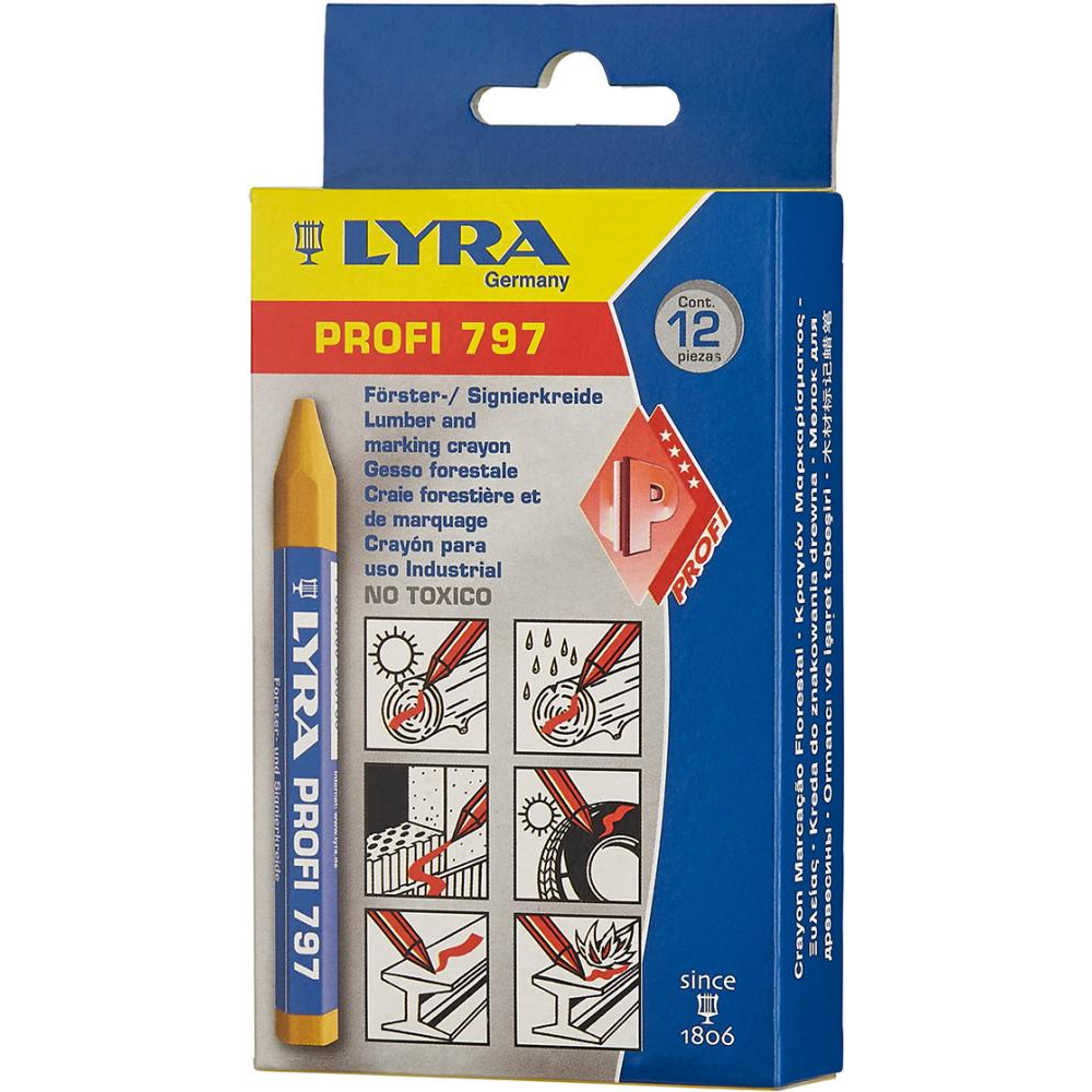 Förster- und Signierkreide Nr. 797 gelb a12Stück LYRA