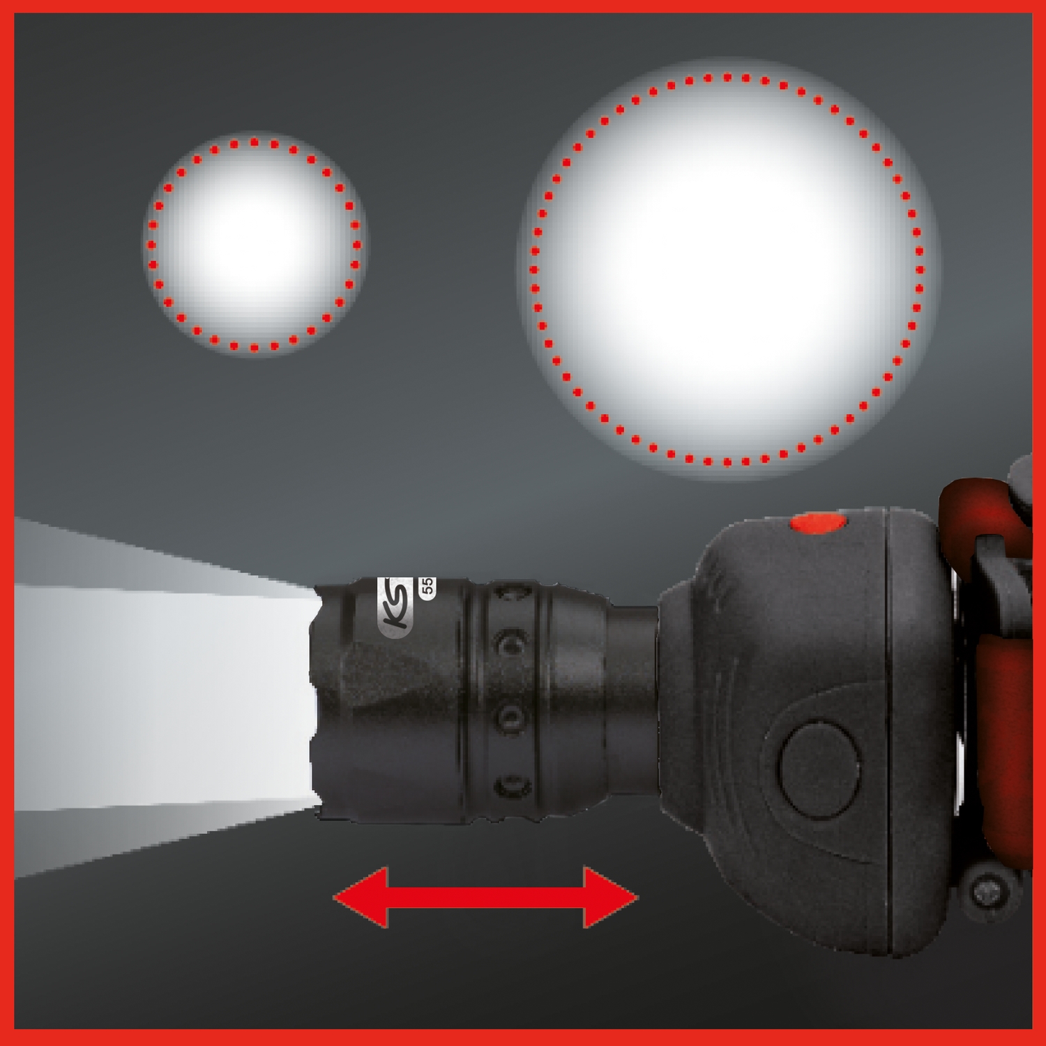 KSTOOLS perfectLight Kopflampe mit Fokus 140 Lumen