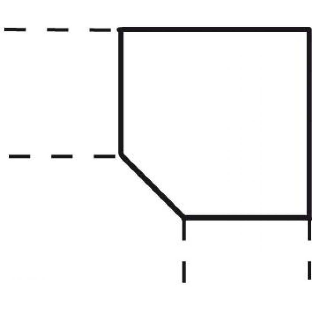 Trapezplatte mit Stützfuß, Schreibtisch-Serie B Trapezeckplatte 1200x1200 mm Buche