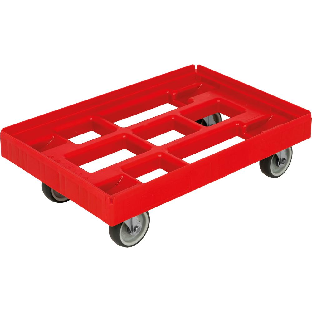 Transportroller für alle Euro-Normkästen B410x T610 mm rot Traglast 300kg