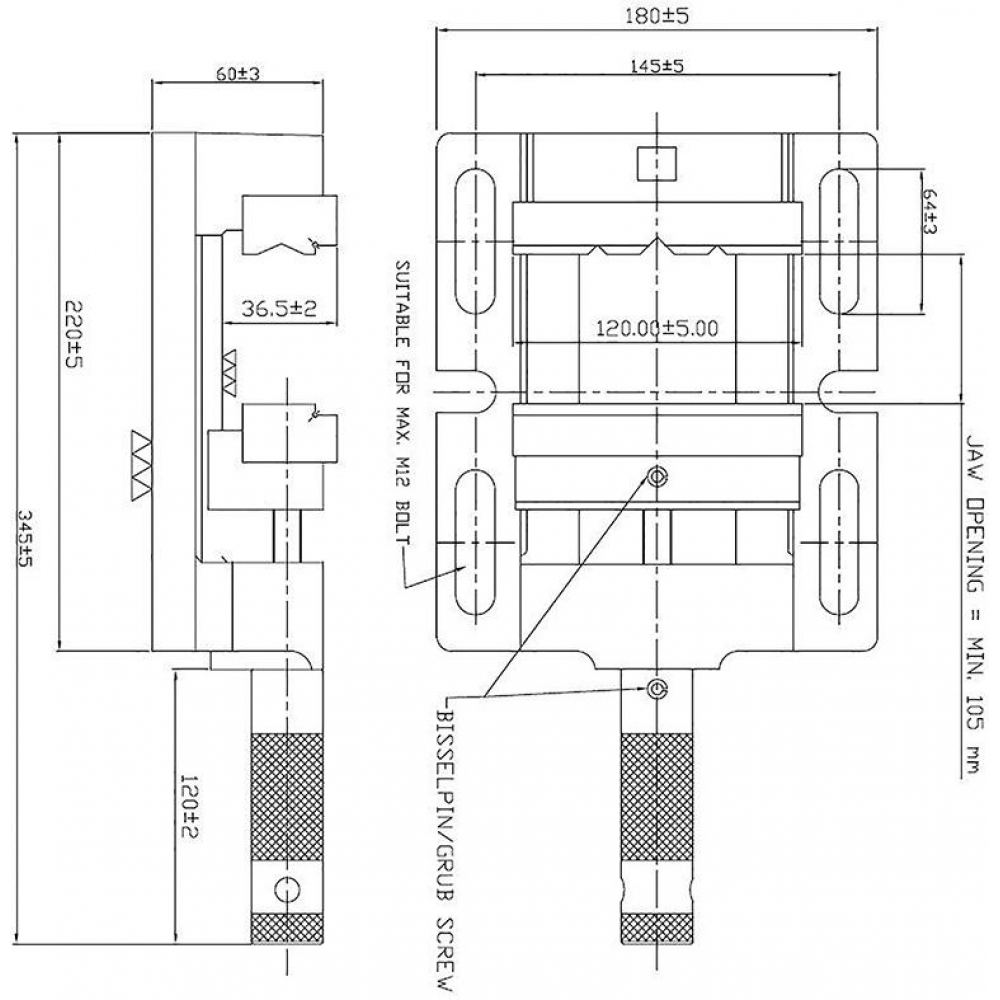 Bohrmaschinenschraubstock Bohrmaschaschinen- Schraubstock 120mm FORTIS