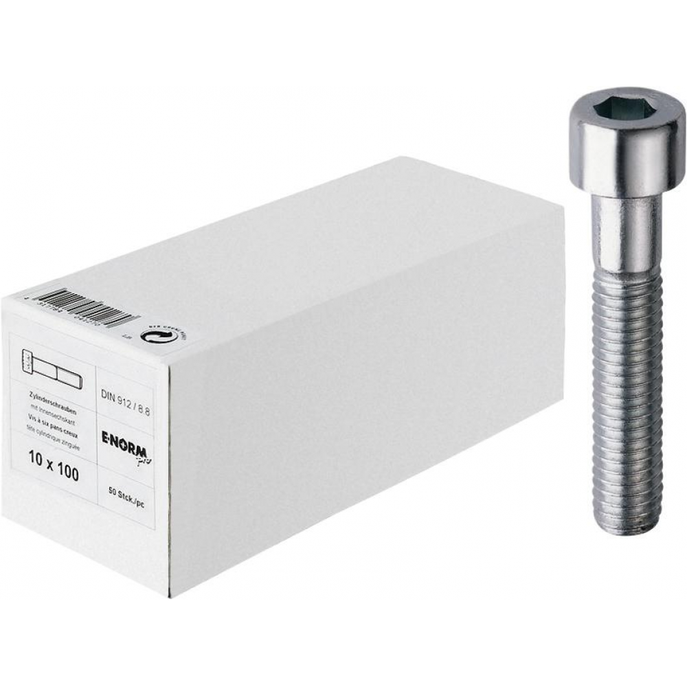 Zylinderschraube M10x100 DIN 912 8.8 mit Innen-6-kant galvanisch verzinkt E-NORMpro HP