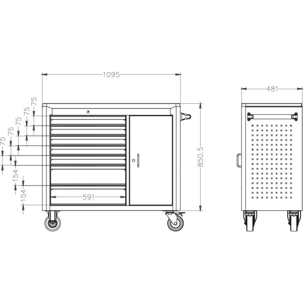 Rollwerkbank 1100x480x1015mm FORUM