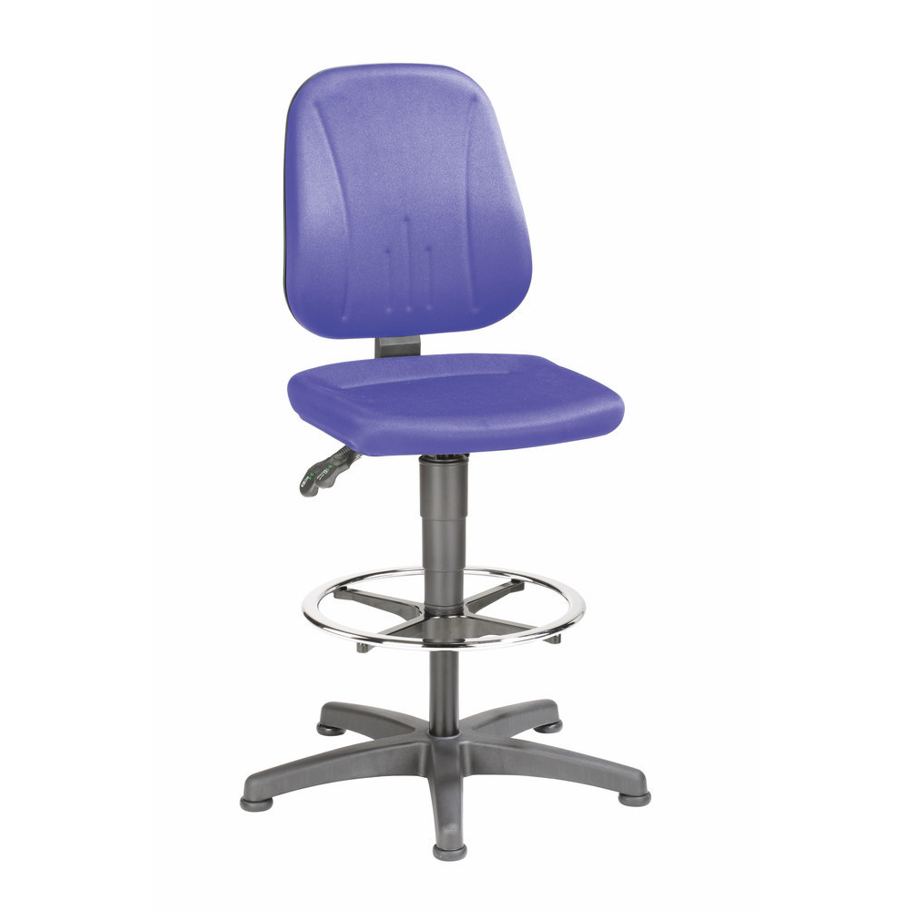 Arbeitsstuhl Modell Unitec 3 Bimos 9651-CI02 Sitzhöhe 580-850 mm mit Gleiter, Stoff blau