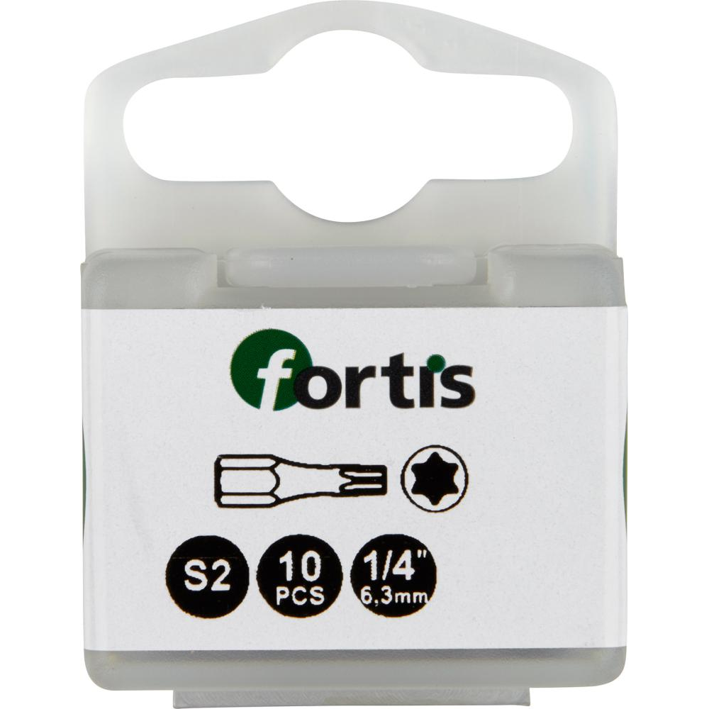 Bit 1/4" für TORX-Schrauben Torsion DIN3126 C6,3 T10x25mm 10er Pack FORTIS