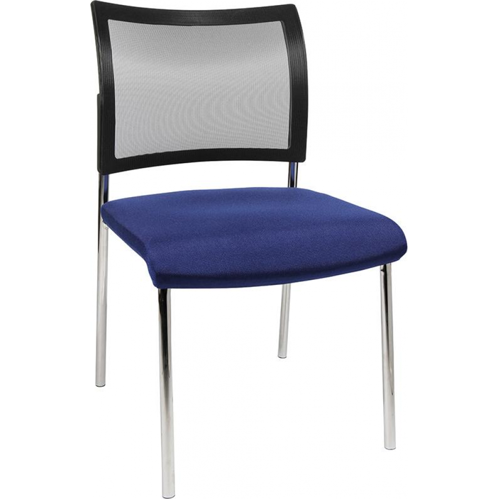 Besucherstuhl Modell Visit 10 Bes.-Stuhl Visit10 m.Polster/Netz,blau