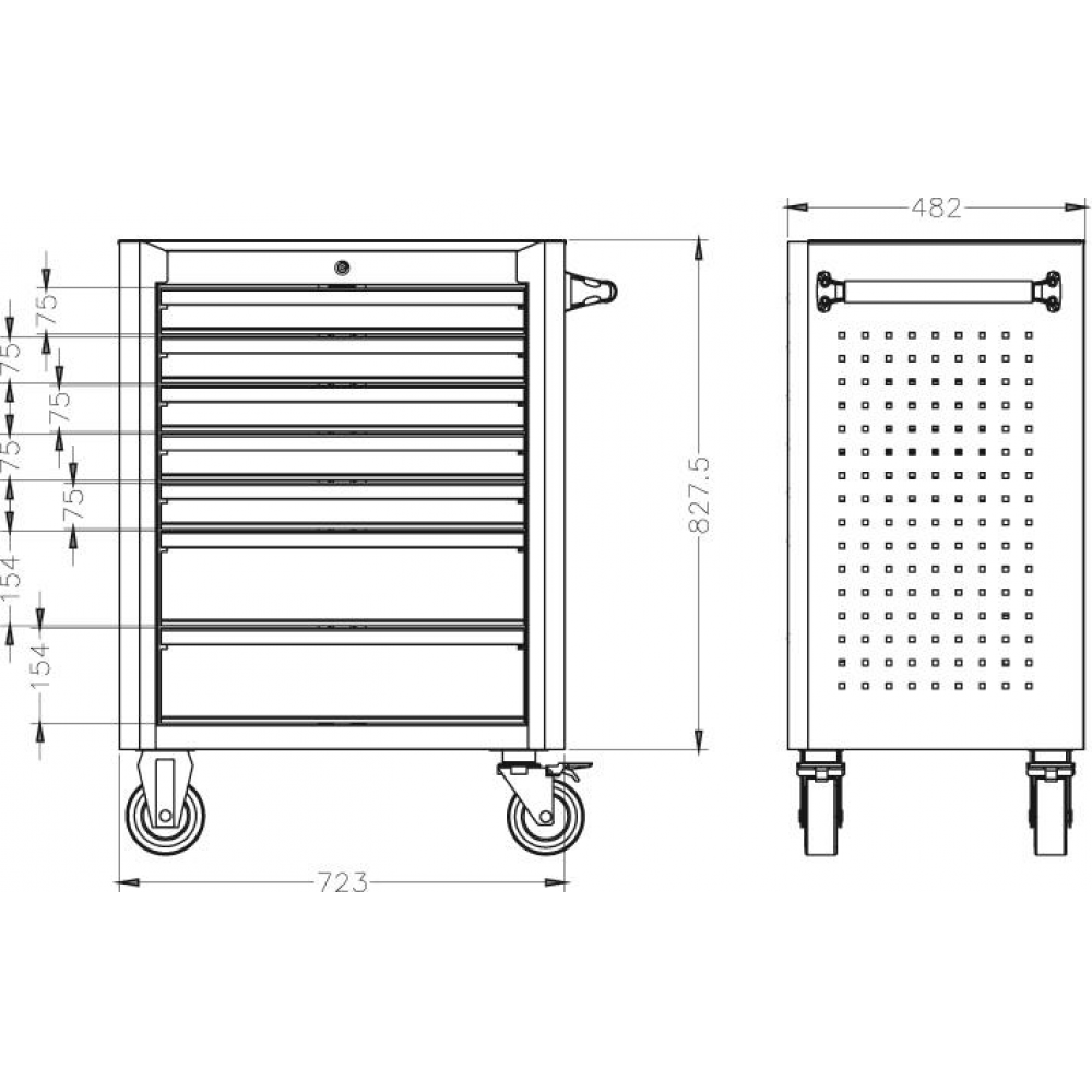 Werkstattwagen 730x480x1000mm FORUM