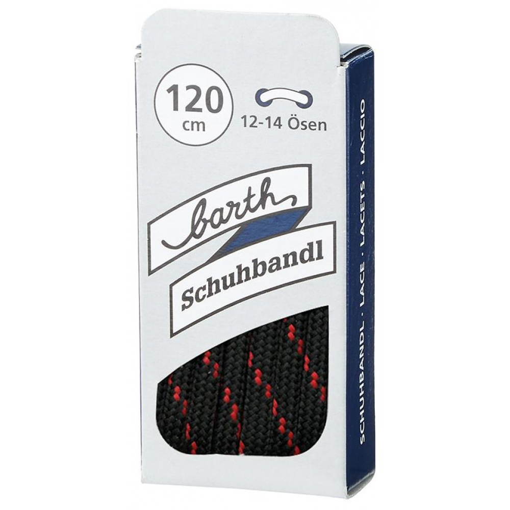 Schnürsenkel, rund 120 cm, schwarz-rot