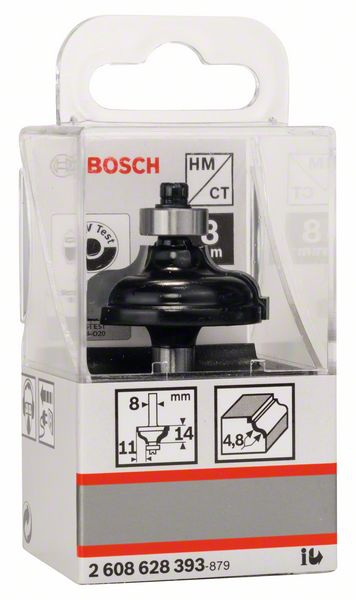 Bosch Kantenformfräser A, 8 mm, R1 4,8 mm, B 11 mm, L 14,3 mm, G 57 mm